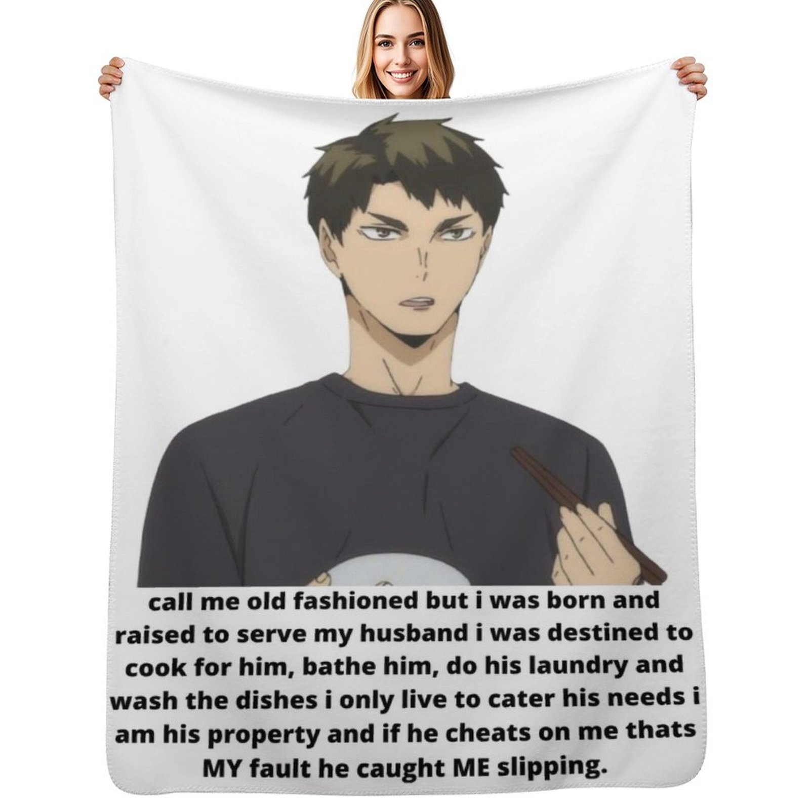 3D Printing Requests - ushijima (request) Throw Blanket No Pilling