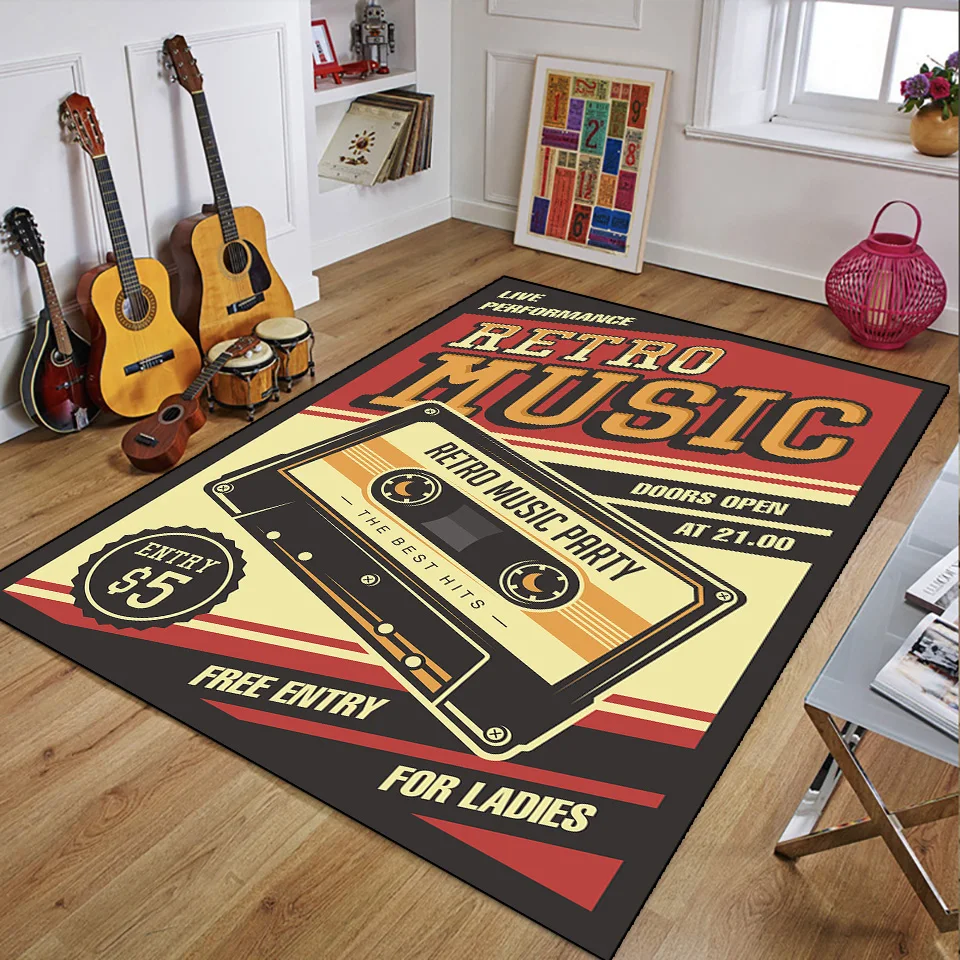 Retro Music Rugs for Bedroom D - 3D Printing Guitar review and price
