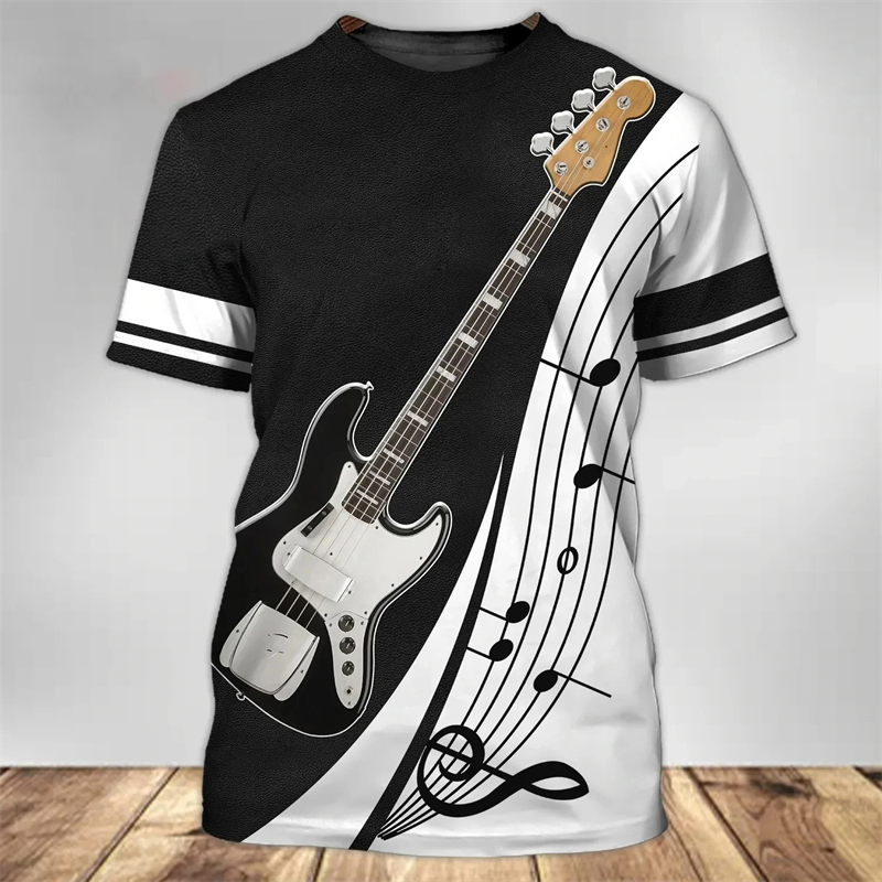 Fashion 3D Guitar Print T Shir - 3D Printing Guitar review and price