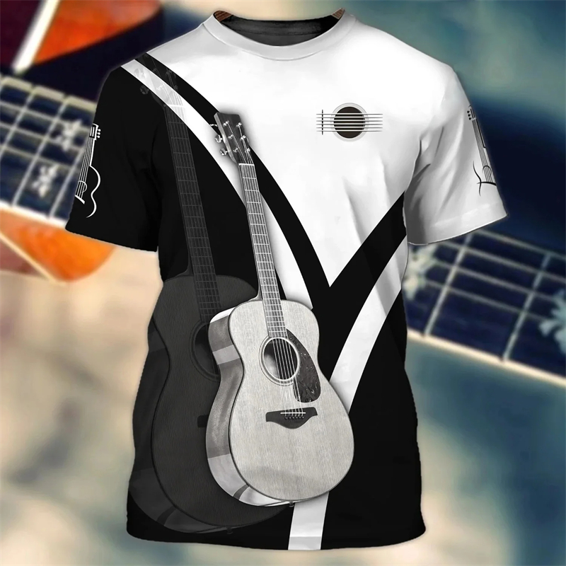 Fashion 3D Guitar Print T Shir - 3D Printing Guitar review and price