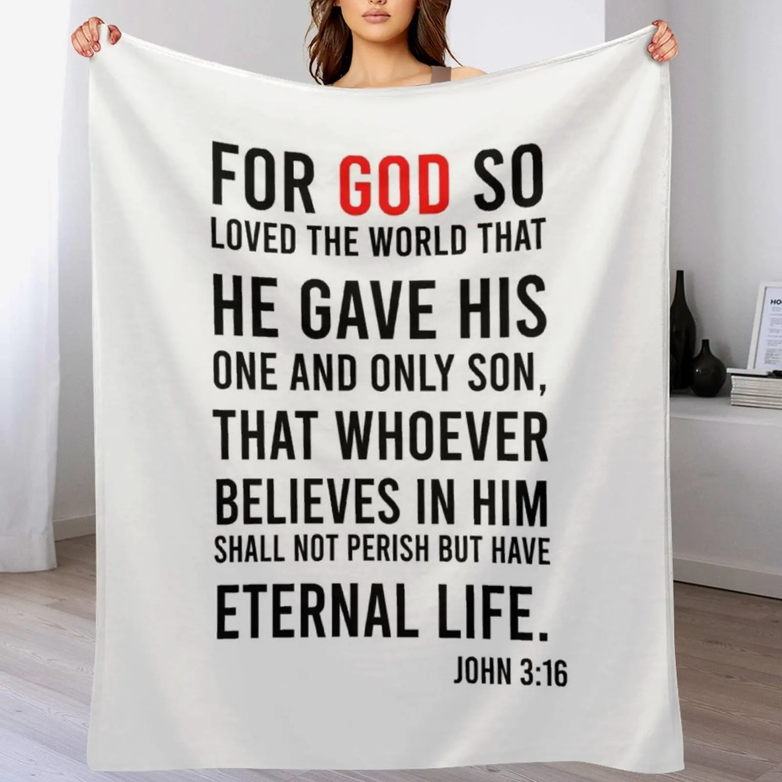 John 3:16 Bible Verse Throw Bl - 3D Printing Verse review and price