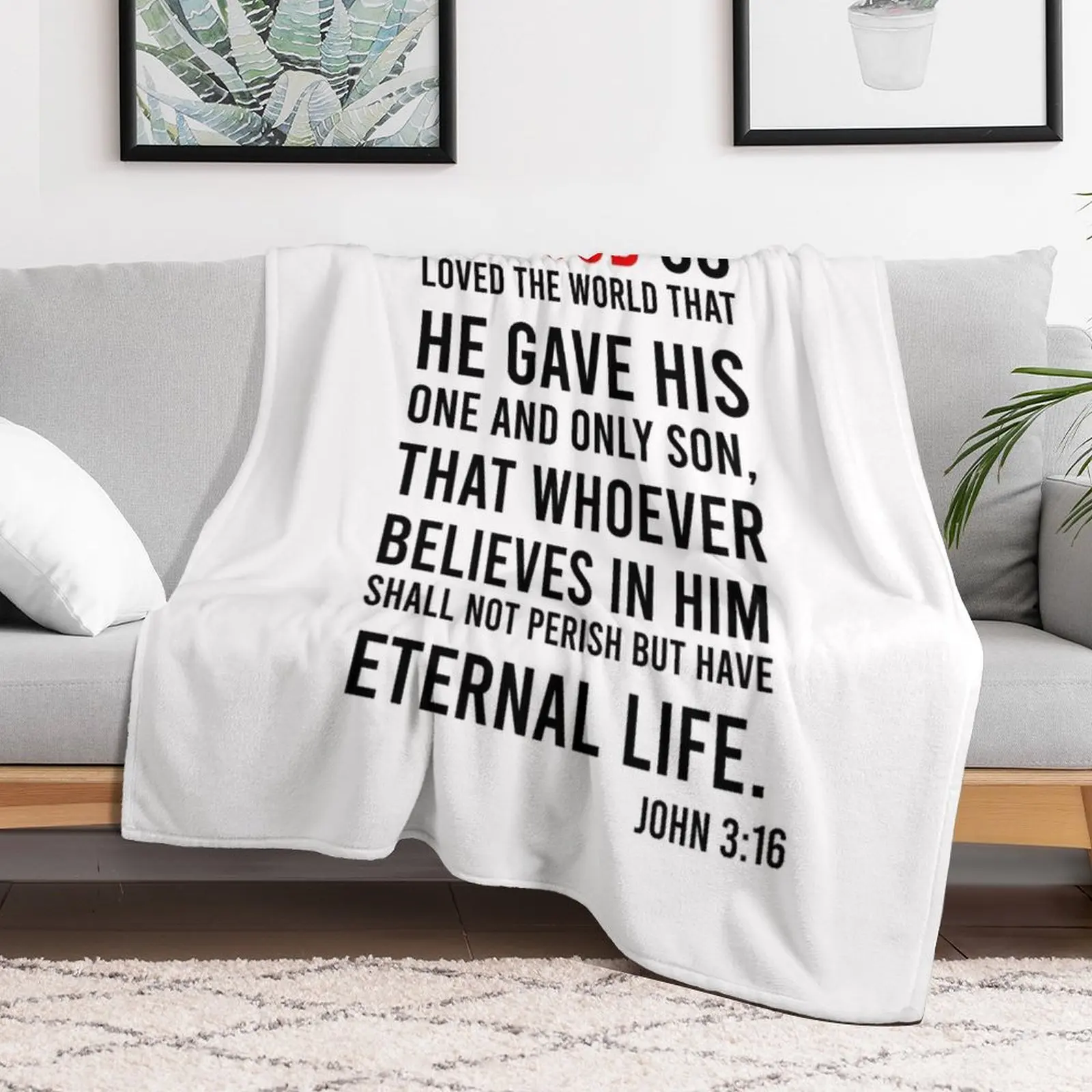 John 3:16 Bible Verse Throw Bl - 3D Printing Verse review and price