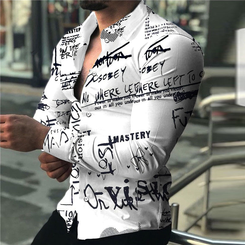 Men's Long-sleeve Shirt with 3 - 3D Printing Kpop review and price