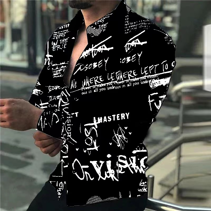 Men's Long-sleeve Shirt with 3 - 3D Printing Kpop review and price
