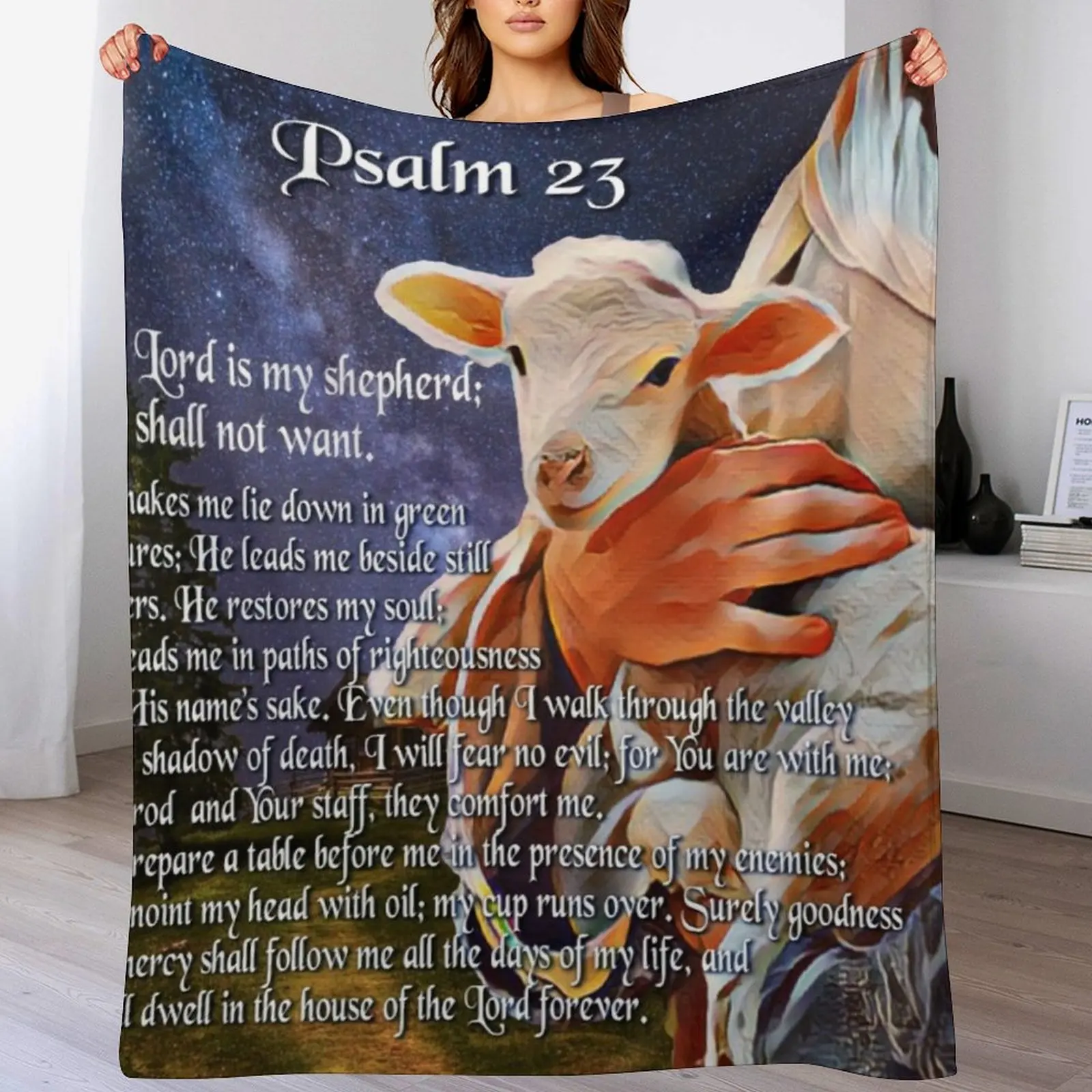 Psalm 23 Bible Verse Throw Bla - 3D Printing Verse review and price