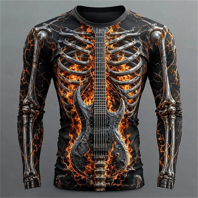New Men's Long-Sleeve T-Shirt  - 3D Printing Guitar review and price